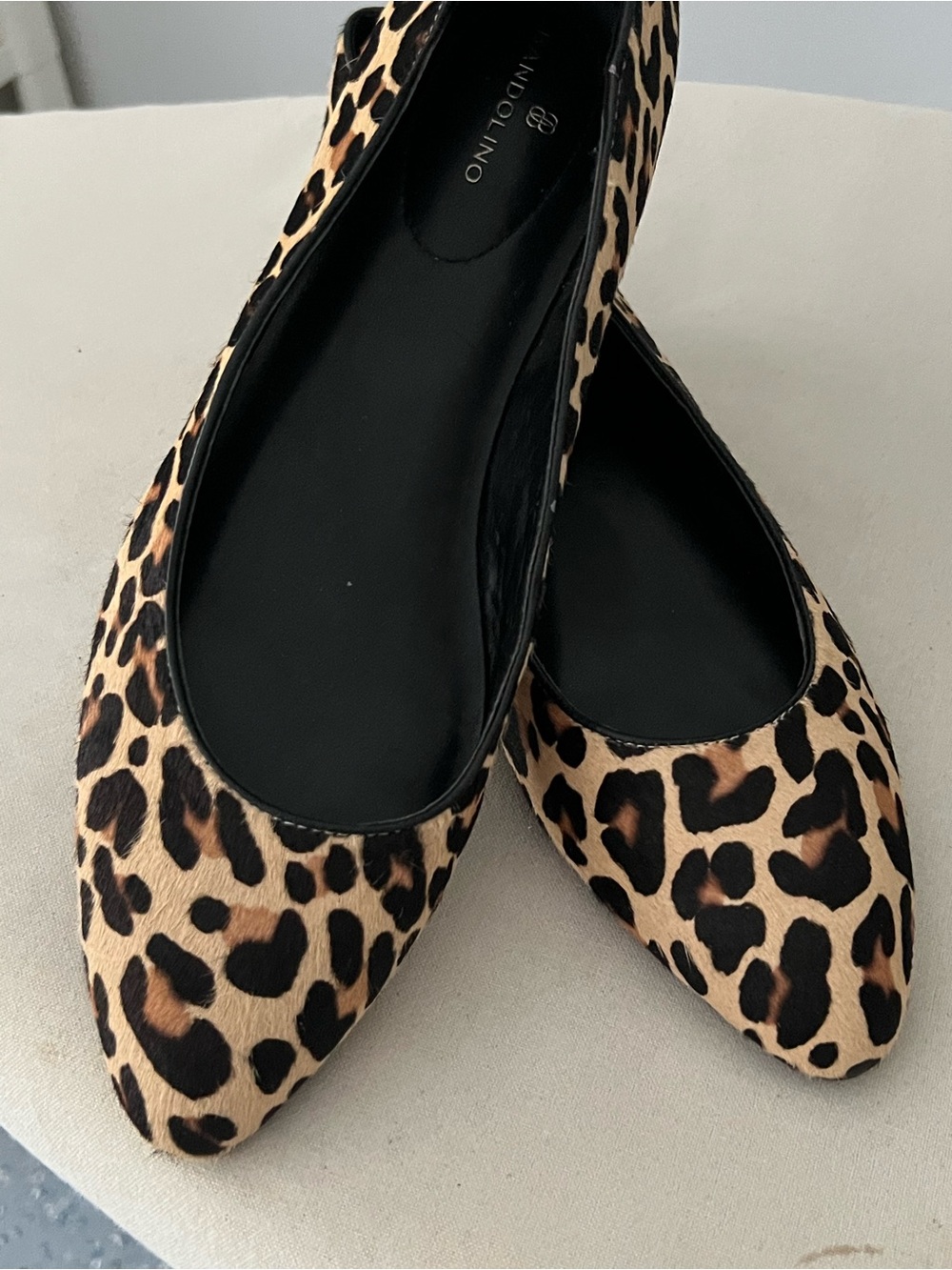 Bandolino Leopard-Print Pointed Ballet Flats - Tan & Black